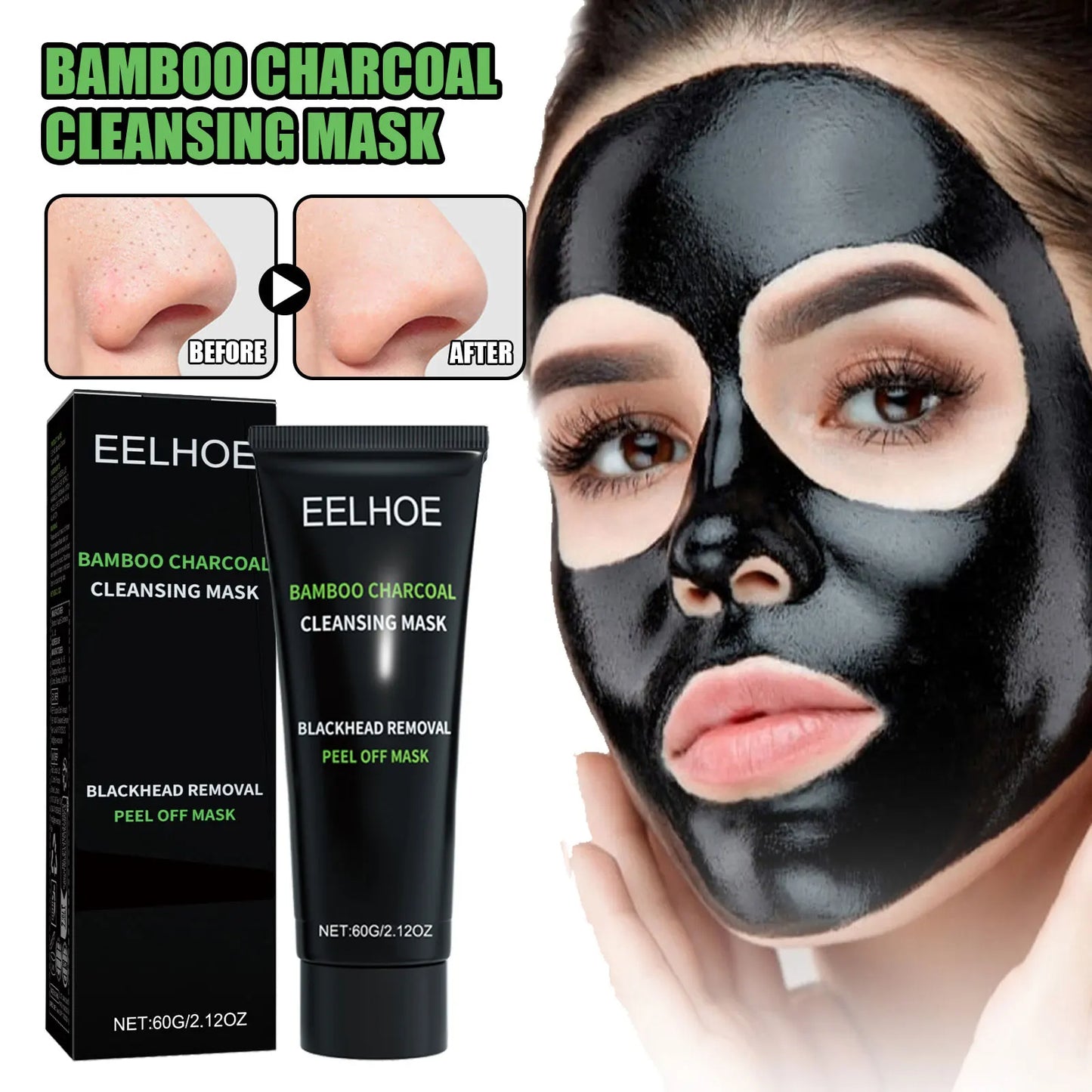 Bamboo Charcoal Tear-off Mask Blackhead Remover Deep Cleanig Purifying
