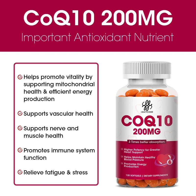 Q10 Capsules 120 Coenzyme Provide Energy Vitamin Health Food Organic Ultra High Absorption