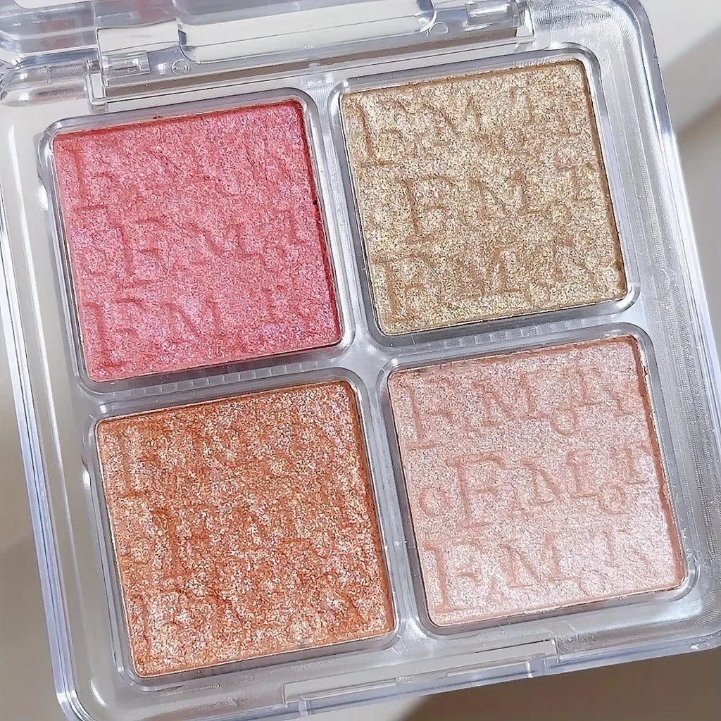 4 Color Face Highlighter Palette Illuminator Palette Natural Glow Waterproof