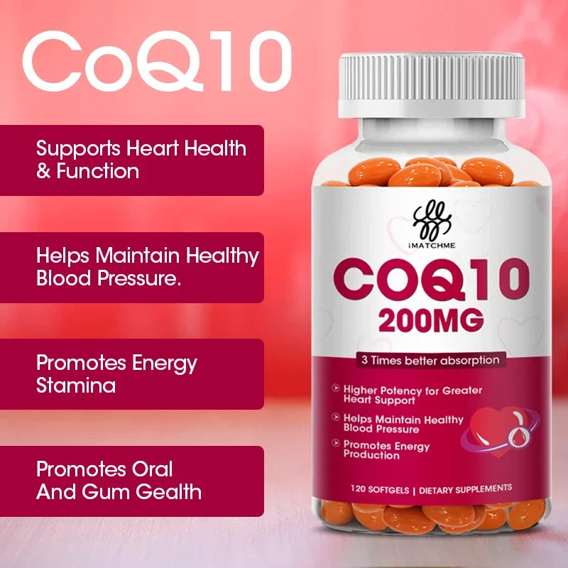 Q10 Capsules 120 Coenzyme Provide Energy Vitamin Health Food Organic Ultra High Absorption