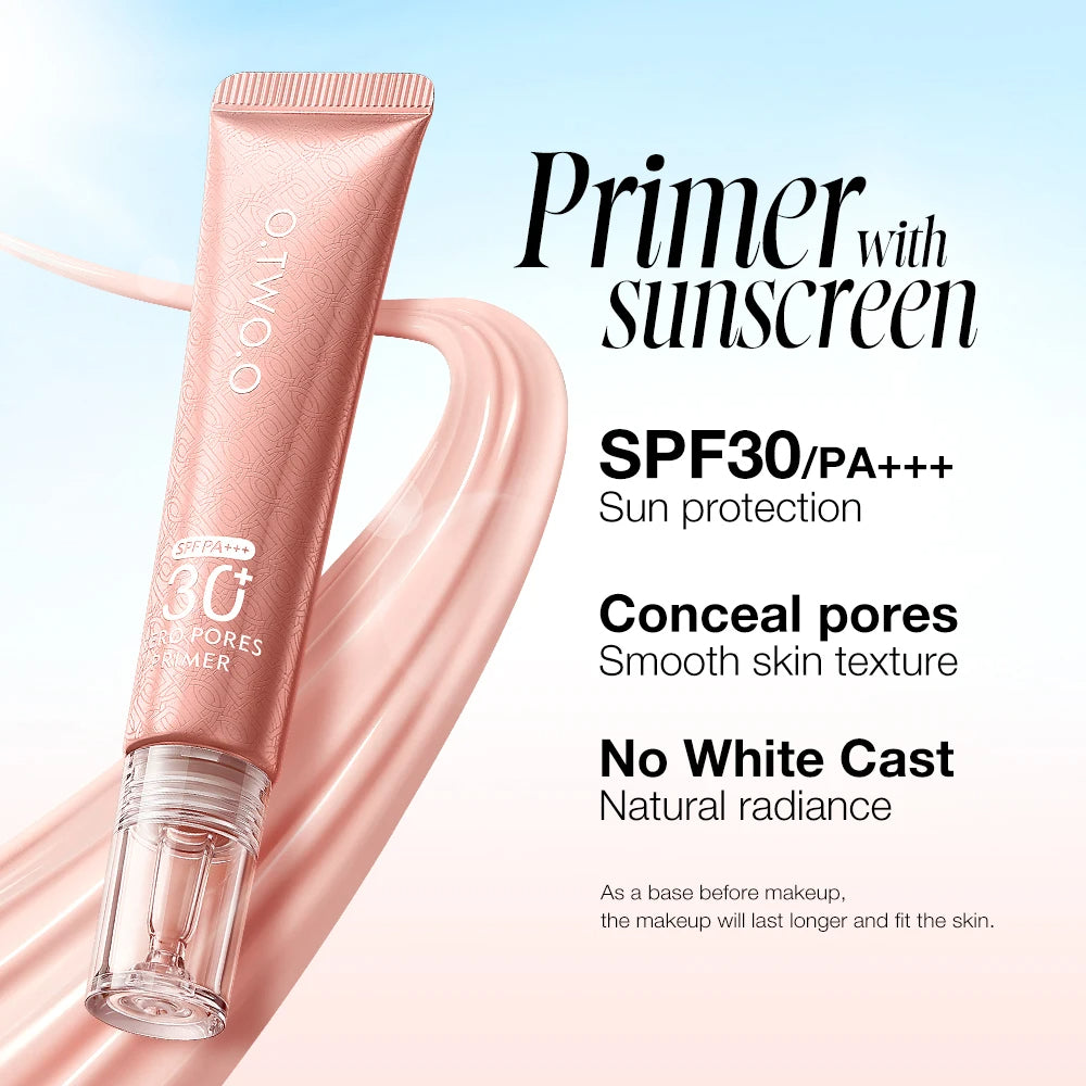 O.TWO.O Face Primer Makeup Base Suncreen SPF30 Invisible Pore Smooths