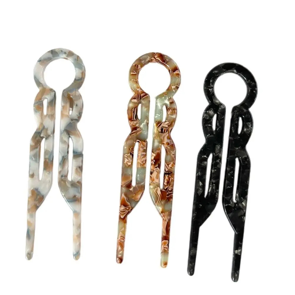 1PC Fshion Design Hair Bun U-Shaped Hair Sticks Sticks Acetate Clip Hairpins