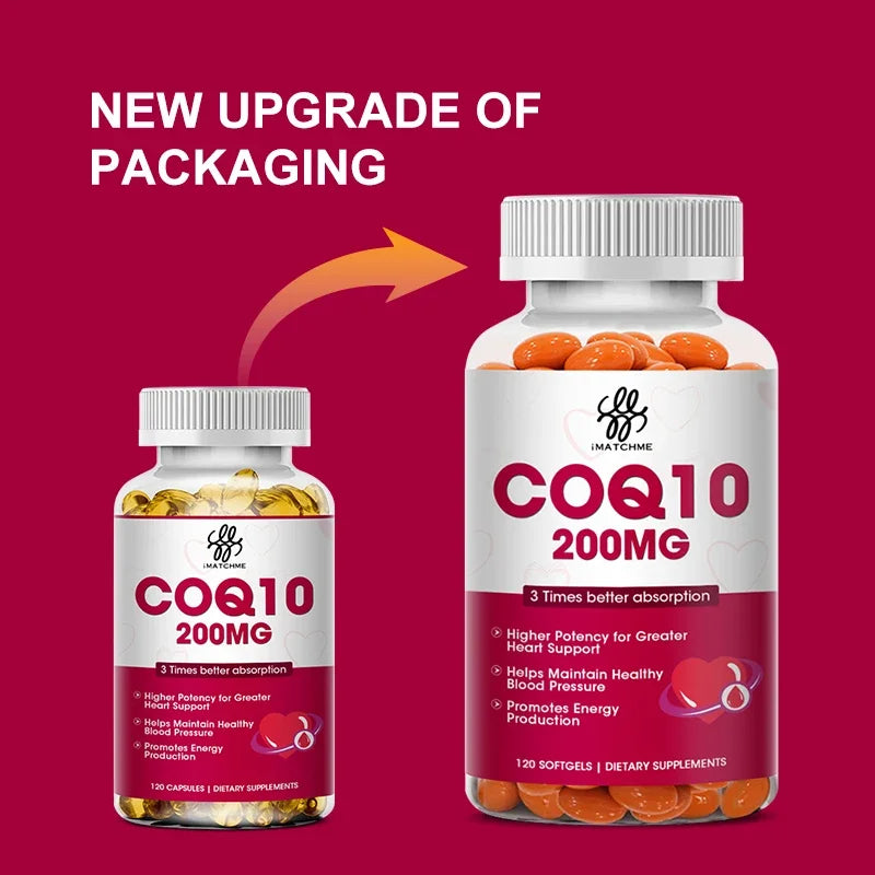 Q10 Capsules 120 Coenzyme Provide Energy Vitamin Health Food Organic Ultra High Absorption