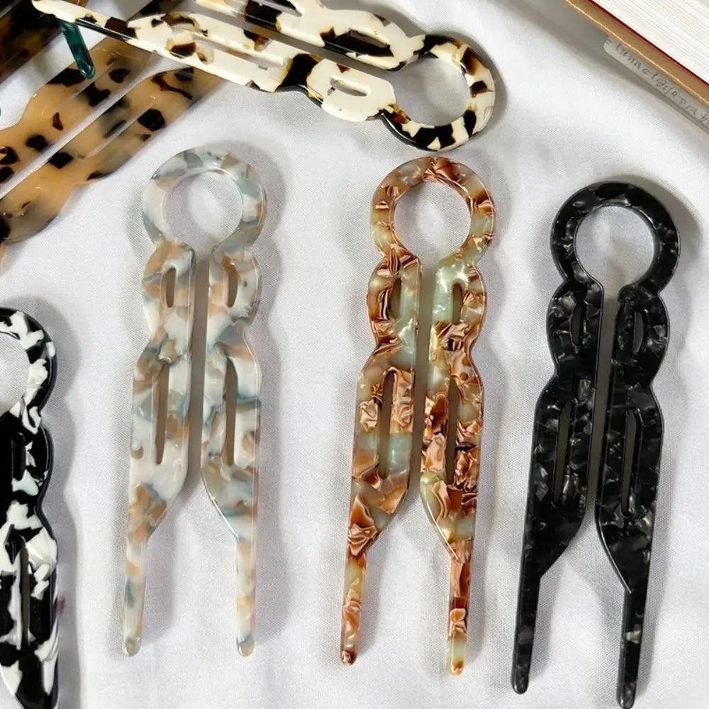 1PC Fshion Design Hair Bun U-Shaped Hair Sticks Sticks Acetate Clip Hairpins