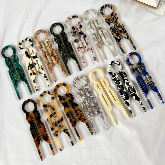 1PC Fshion Design Hair Bun U-Shaped Hair Sticks Sticks Acetate Clip Hairpins