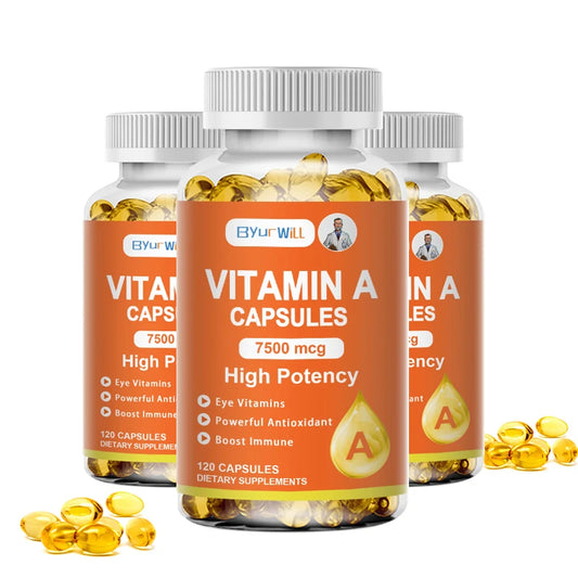 ByurWill Eyes Vitamin A Supplement , 7500mcg, Improve Vision, Resist Fatigue