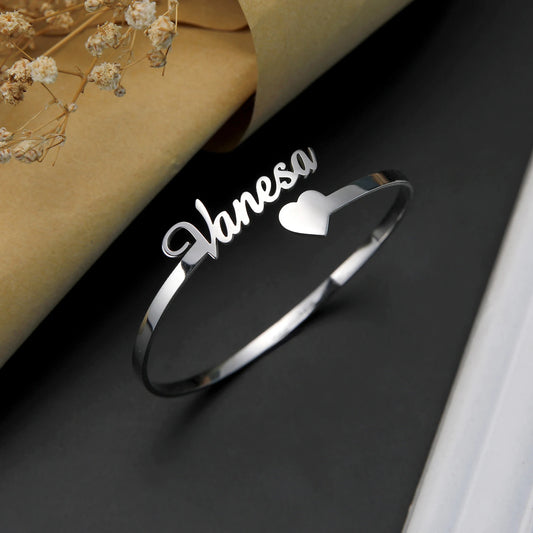 Personalized Name Bracelet for Women Men Custom Jewelry Stainless Steel