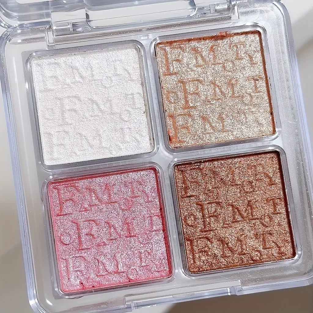 4 Color Face Highlighter Palette Illuminator Palette Natural Glow Waterproof