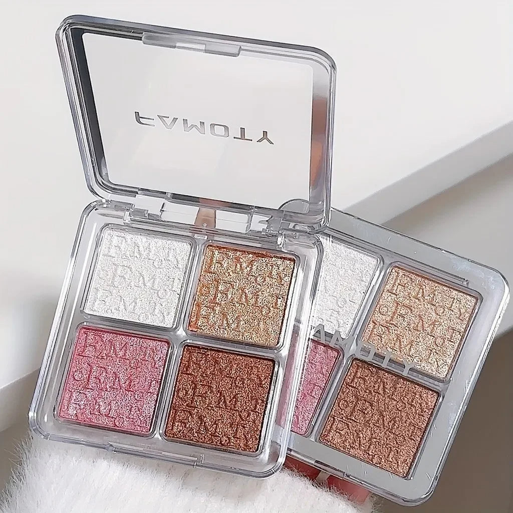 4 Color Face Highlighter Palette Illuminator Palette Natural Glow Waterproof
