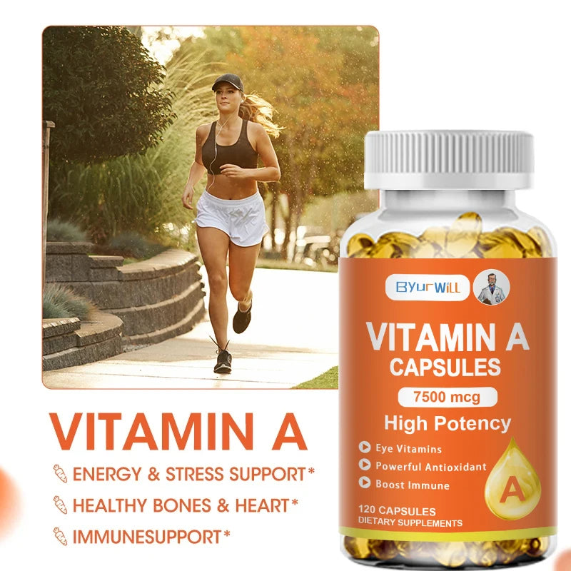 ByurWill Eyes Vitamin A Supplement , 7500mcg, Improve Vision, Resist Fatigue