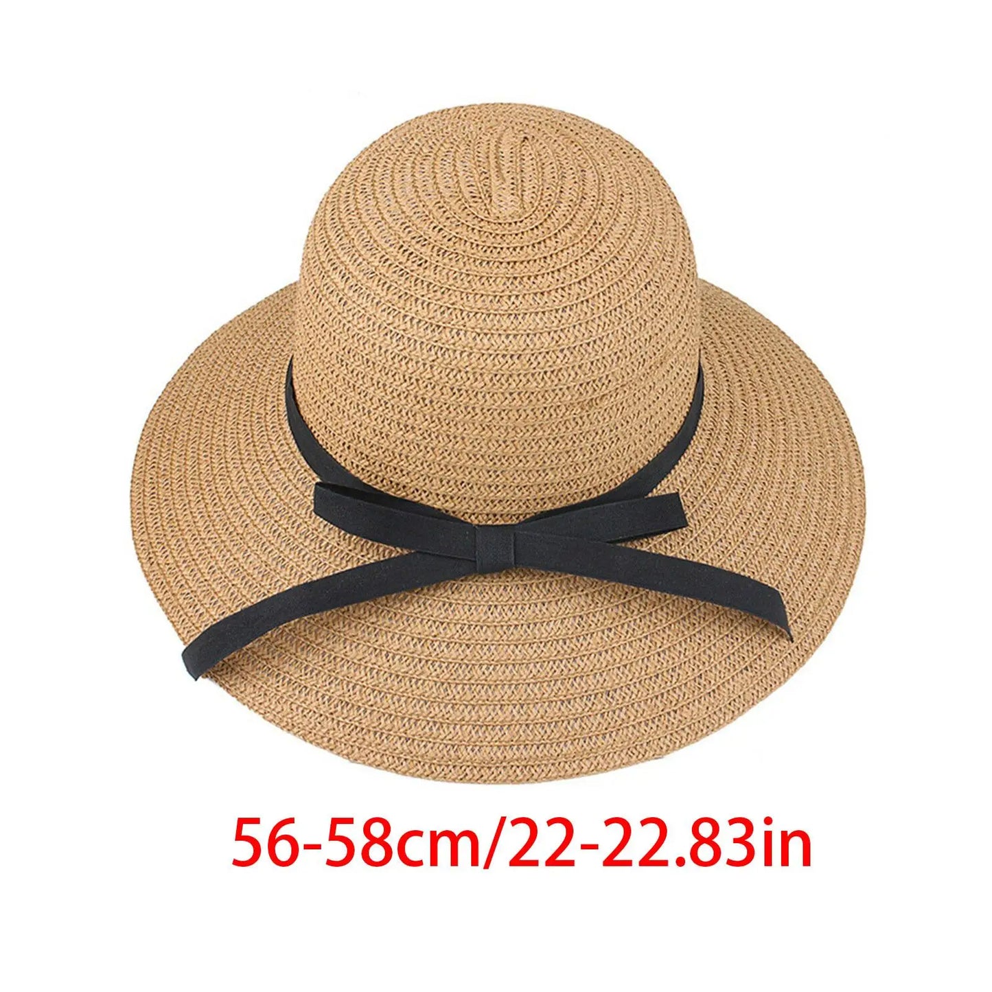 Summer Straw Hat Big Wide Brim Foldable Beach Sun Hat Straw Floppy Sun
